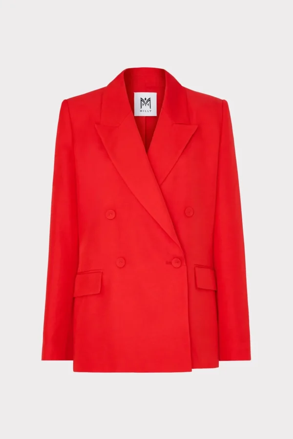 abbi_double_breasted_blaz_0-2.webp Jumpsuits & Rompers-MILLY Abbi Double Breasted Blazer Red