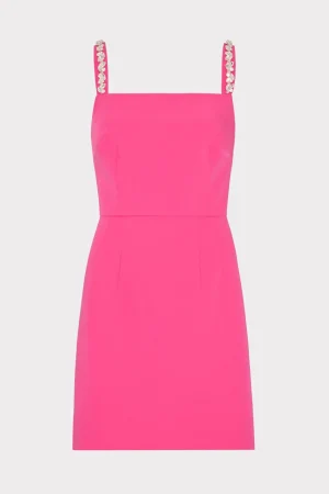 Cocktail Dresses-MILLY Adella Cady Mini Dress Pink