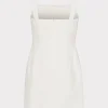 White Dresses-MILLY Adella Cady Mini Dress Ecru