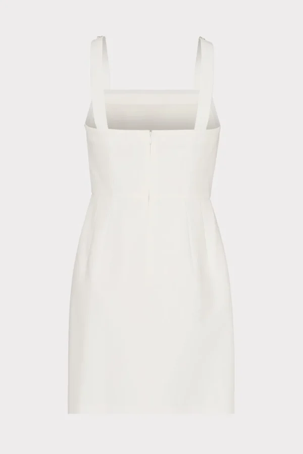 White Dresses-MILLY Adella Cady Mini Dress Ecru