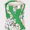 Tops-MILLY Aiden Petals In Bloom Strapless Top Green Multi