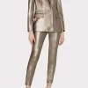 Coats & Jackets-MILLY Alexa Vegan Leather Blazer Silver