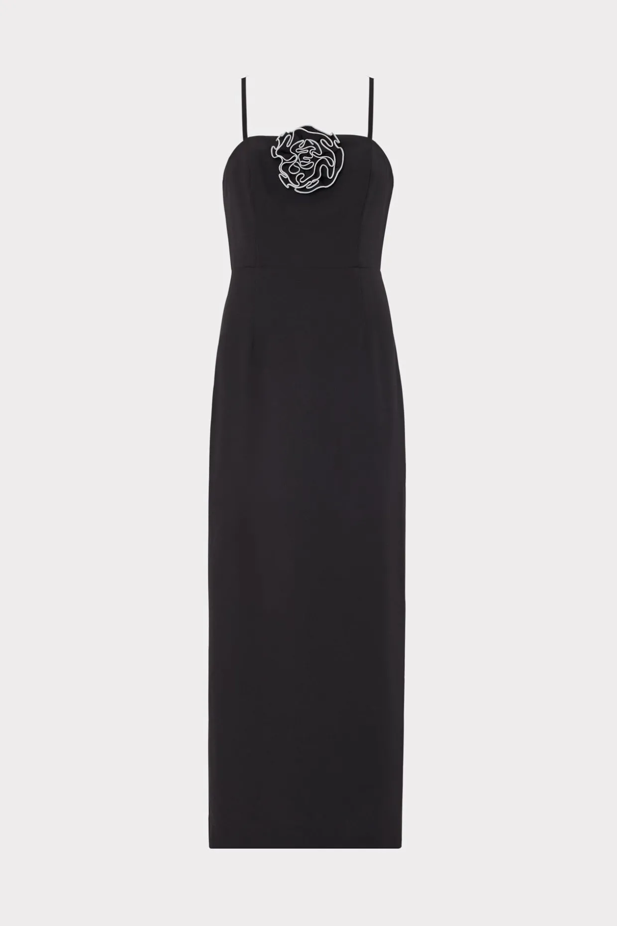 allison_d_rosette_cady_mi_0.webp Jumpsuits & Rompers-MILLY Allison 3D Rosette Cady Midi Dress Black