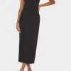 Guest Of Dresses-MILLY Allison 3D Rosette Cady Midi Dress Black