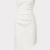 White Dresses-MILLY Ally Cocktail Dress Ecru