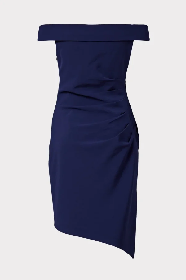 Mini Dresses-MILLY Ally Cocktail Dress Navy
