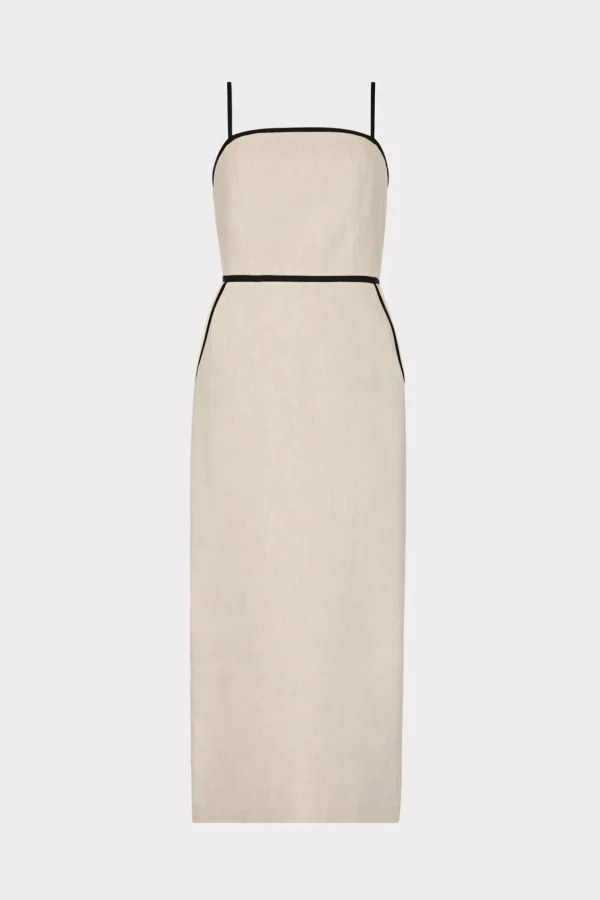 amara_linen_contrast_midi_0.webp Jumpsuits & Rompers-MILLY Amara Linen Contrast Midi Dress Natural