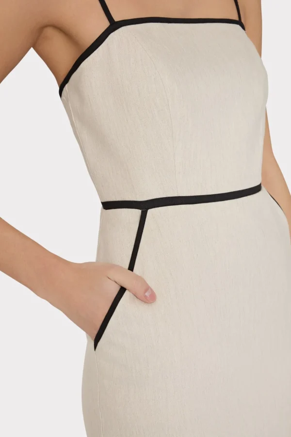 amara_linen_contrast_midi_2.webp Jumpsuits & Rompers-MILLY Amara Linen Contrast Midi Dress Natural