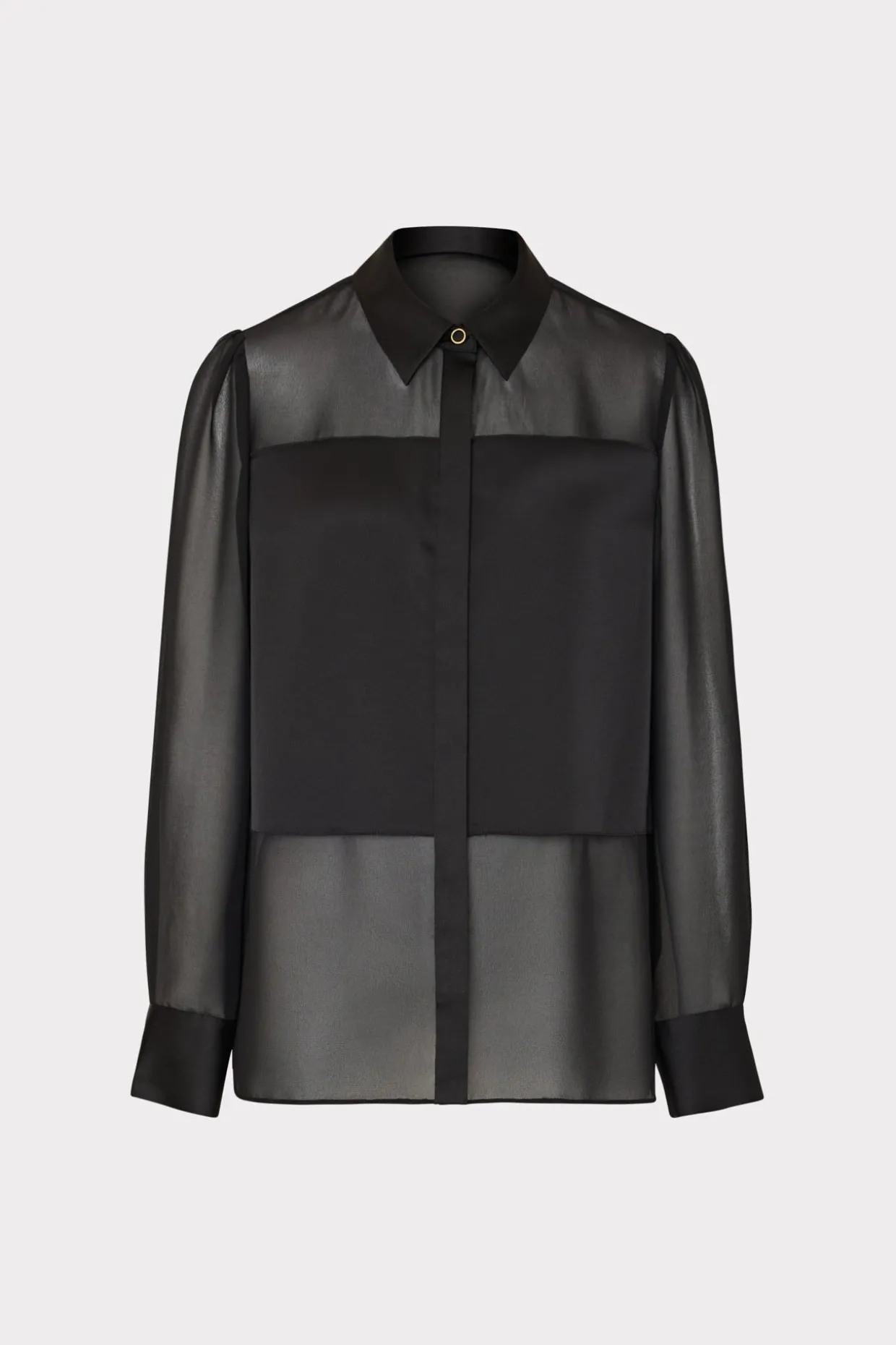 andy_satin_combo_button_u_0.webp Jumpsuits & Rompers-MILLY Andy Satin Combo Button Up Blouse Black