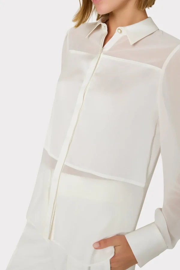 andy_satin_combo_button_u_2-3.webp Tops-MILLY Andy Satin Combo Button Up Blouse White