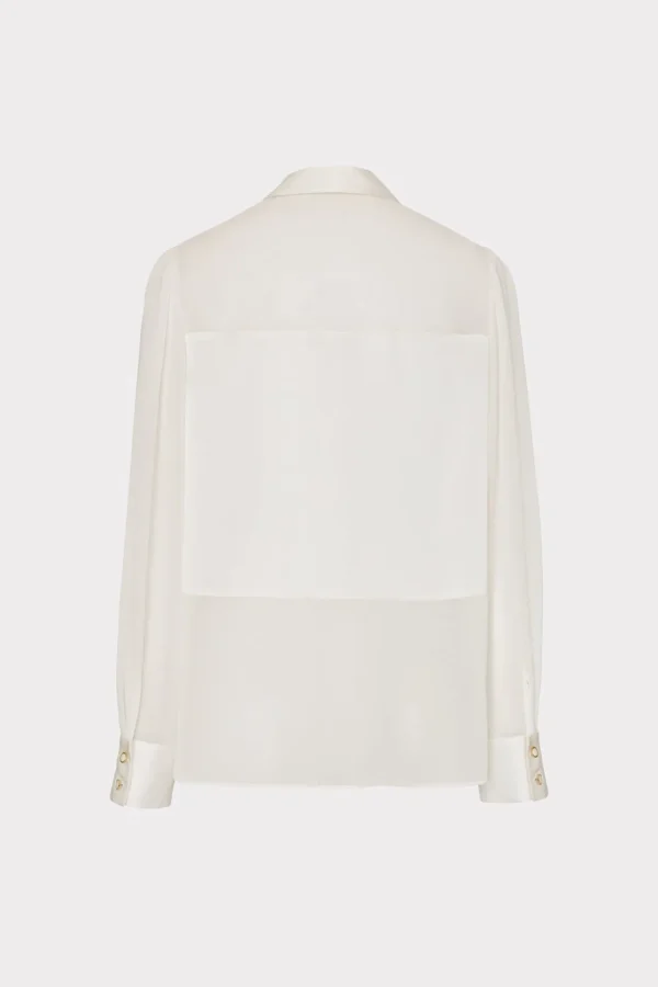 andy_satin_combo_button_u_3-1.webp Jumpsuits & Rompers-MILLY Andy Satin Combo Button Up Blouse White