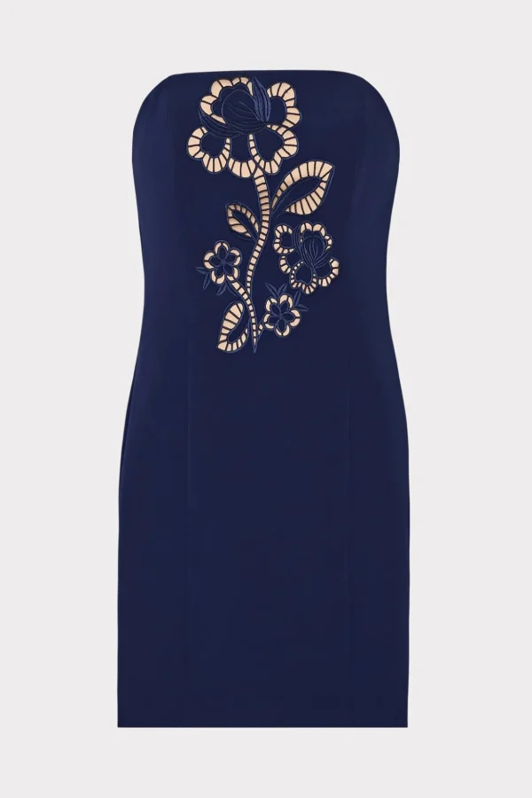 Mini Dresses-MILLY Angel Carnation Cady Dress Navy