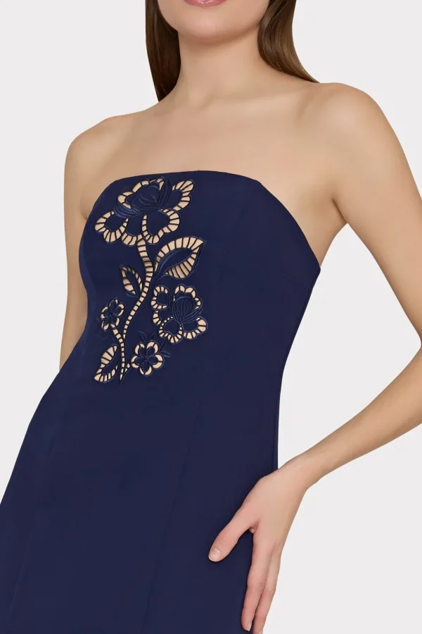 Mini Dresses-MILLY Angel Carnation Cady Dress Navy