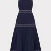 annette_poplin_midi_dress_0.webp Jumpsuits & Rompers-MILLY Annette Poplin Midi Dress Navy