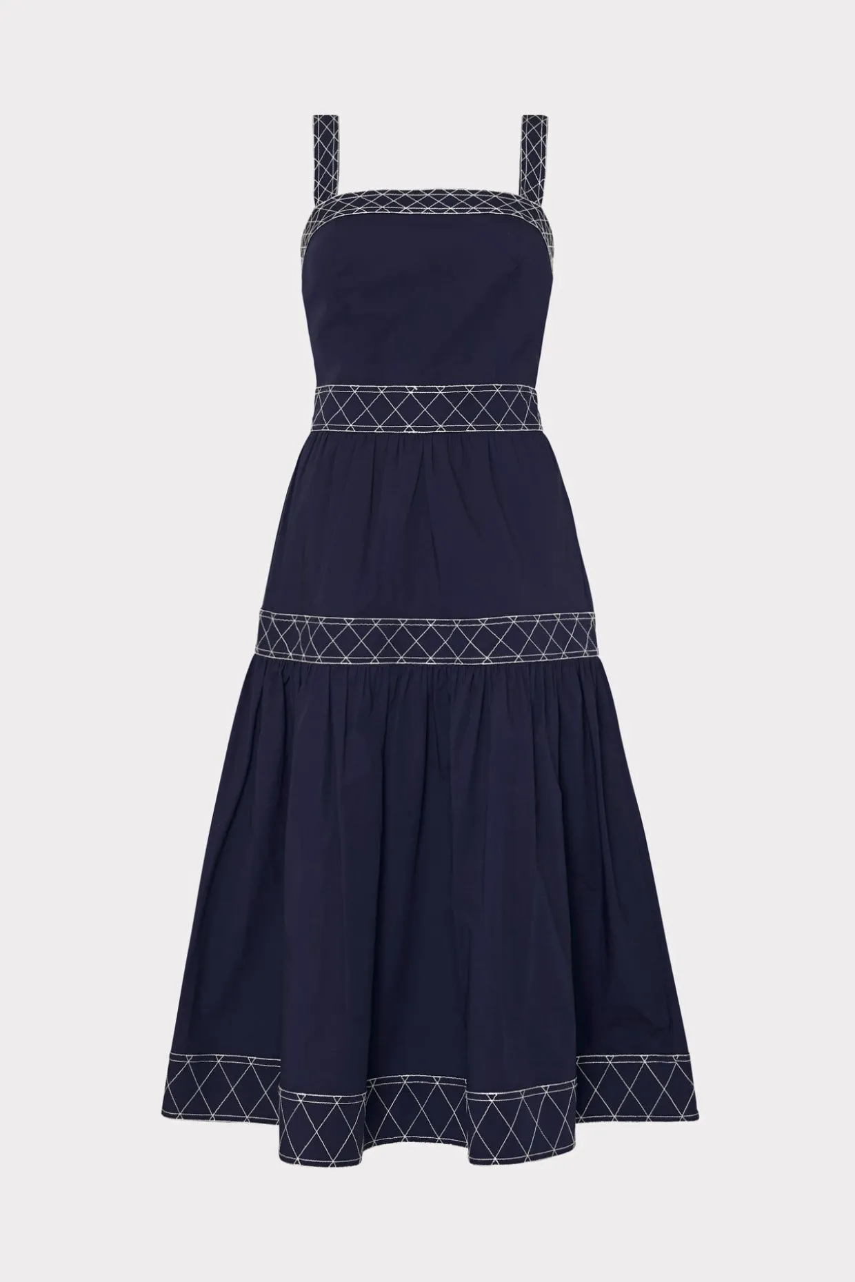 annette_poplin_midi_dress_0.webp Jumpsuits & Rompers-MILLY Annette Poplin Midi Dress Navy