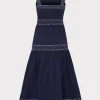 annette_poplin_midi_dress_1.webp Jumpsuits & Rompers-MILLY Annette Poplin Midi Dress Navy