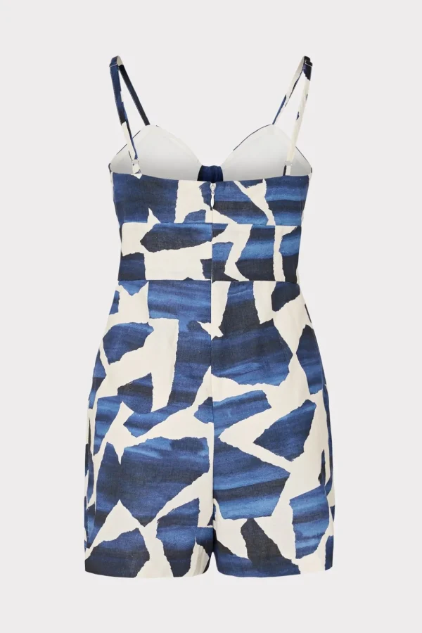 Cover-Ups-MILLY Anya Ocean Puzzle Romper Navy Multi