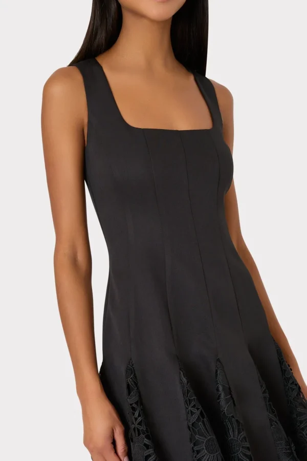 Jumpsuits & Rompers-MILLY Ariel Cady 3D Lace Combo Dress Black