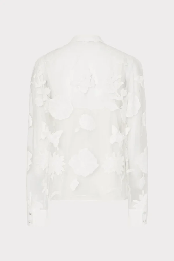 ashley_d_butterfly_embroi_4.webp Jumpsuits & Rompers-MILLY Ashley 3D Butterfly Embroidery Blouse White