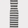 Jumpsuits & Rompers-MILLY Asymetrical Zig Zag Midi Dress Black/Ecru