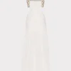 Jumpsuits & Rompers-MILLY Atalia Mirrored Embroidery Maxi Cover-Up Dress White/Gold