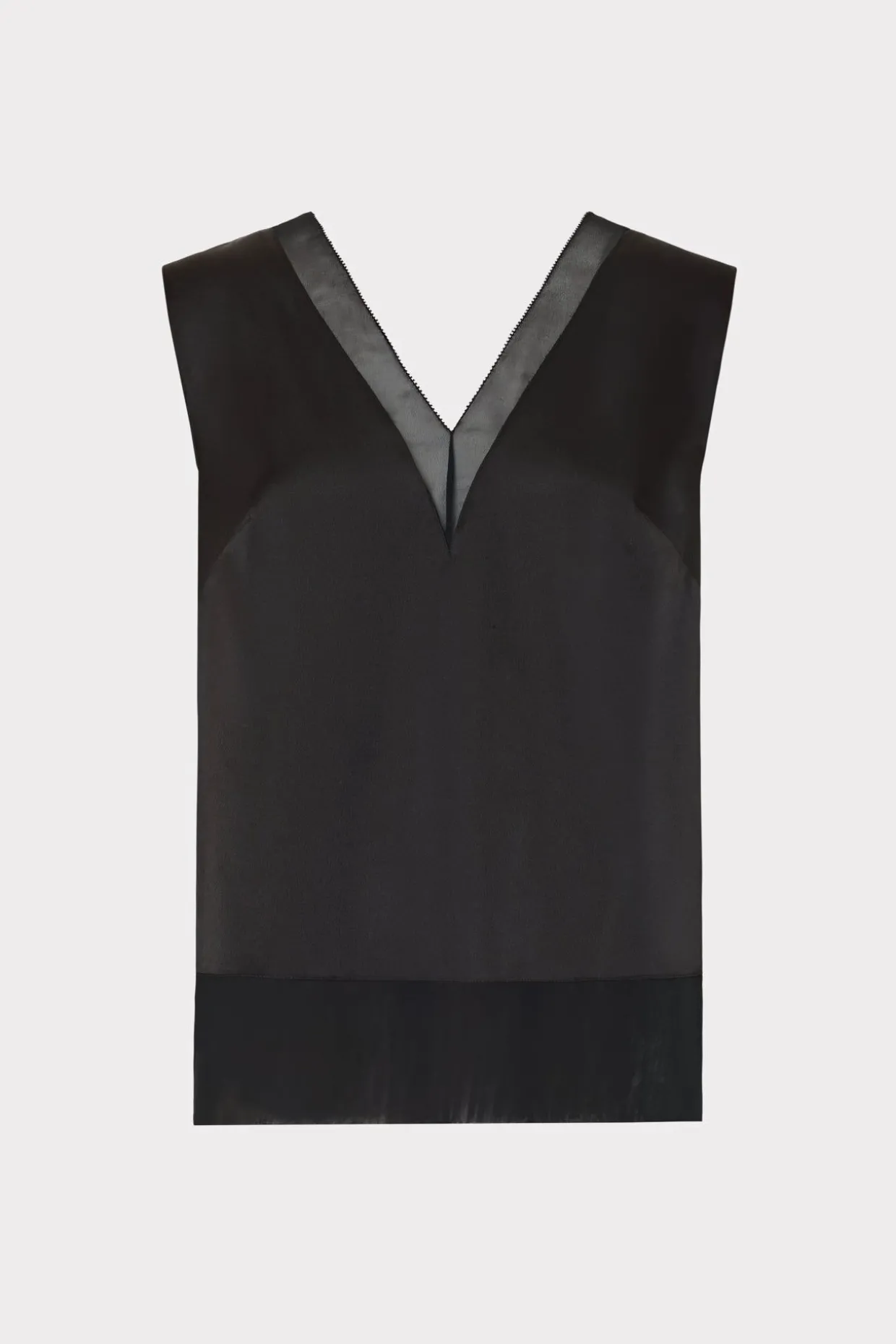 avianna_satin_sleeveless__0-1.webp Jumpsuits & Rompers-MILLY Avianna Satin Sleeveless Top Black