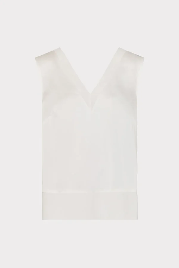 avianna_satin_sleeveless__0.webp Jumpsuits & Rompers-MILLY Avianna Satin Sleeveless Top White