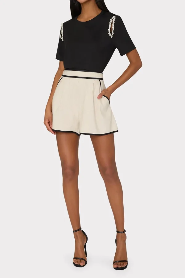 avril_crystal_trim_tee_1.webp Jumpsuits & Rompers-MILLY Avril Crystal Trim Tee Black