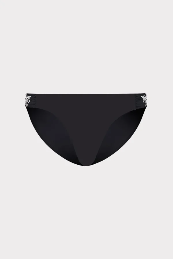 beaded_applique_bikini_bo_0.webp Jumpsuits & Rompers-MILLY Beaded Applique Bikini Bottom With Side Tabs Black