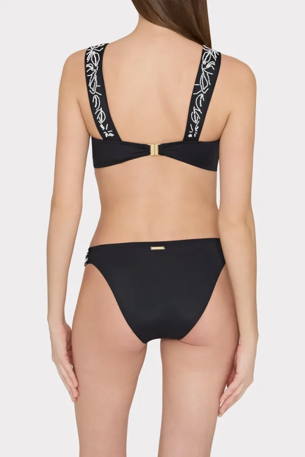 beaded_applique_bikini_bo_3.webp Jumpsuits & Rompers-MILLY Beaded Applique Bikini Bottom With Side Tabs Black