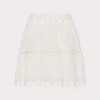 Cover-Ups-MILLY Beaded Cotton Voile Skirt White