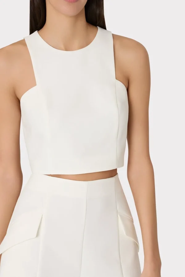 cady_sleeveless_crop_top_2-2.webp Matching Sets-MILLY Cady Sleeveless Crop Top Ecru