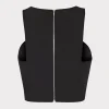 Tops-MILLY Cady Sleeveless Crop Top Black