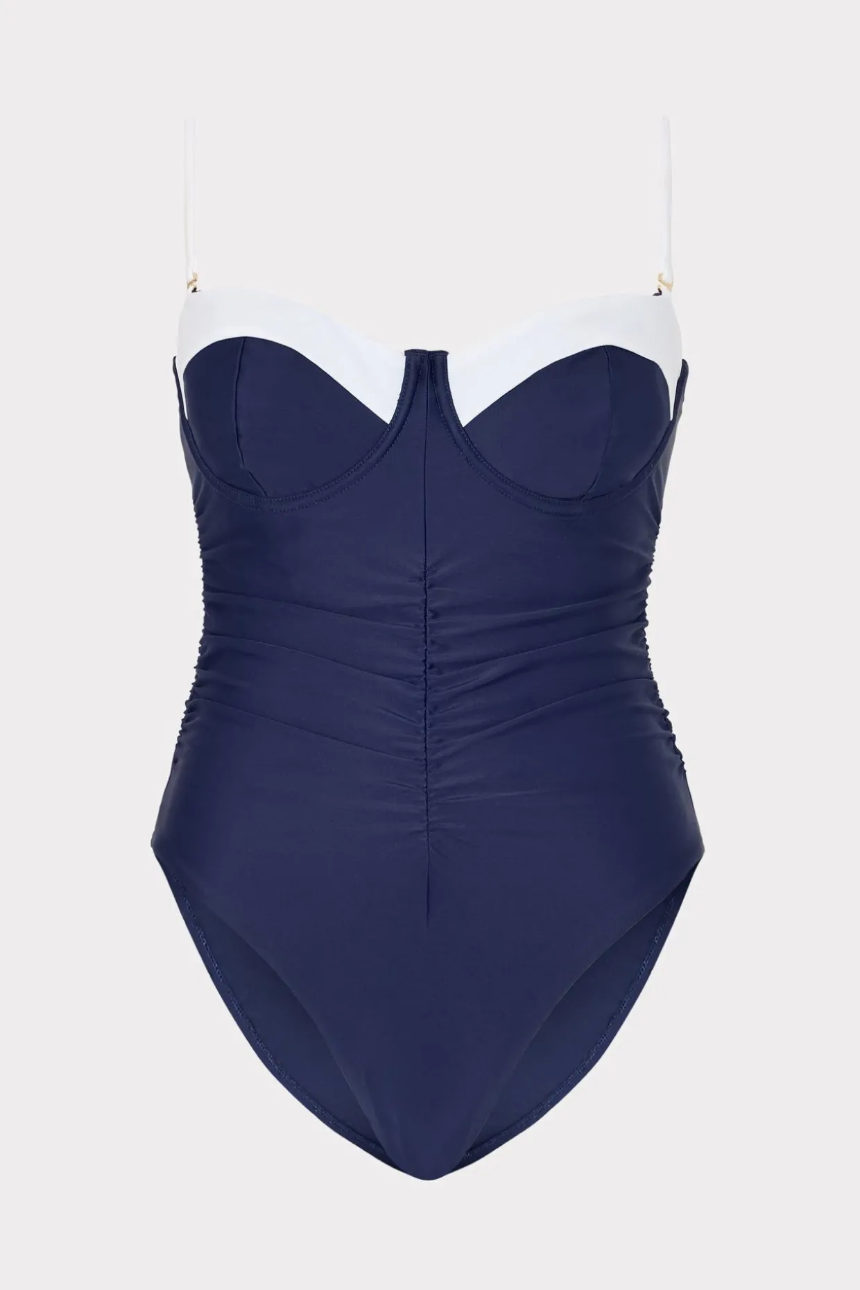 color_block_ruched_one_pi_0.webp One Piece Swimsuits-MILLY Color Block Ruched One Piece Navy/White