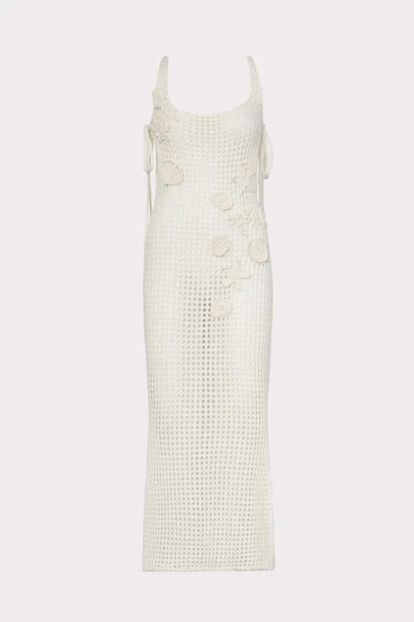 Jumpsuits & Rompers-MILLY Cover-Up Dress With Seashell Crochet Trim Ecru