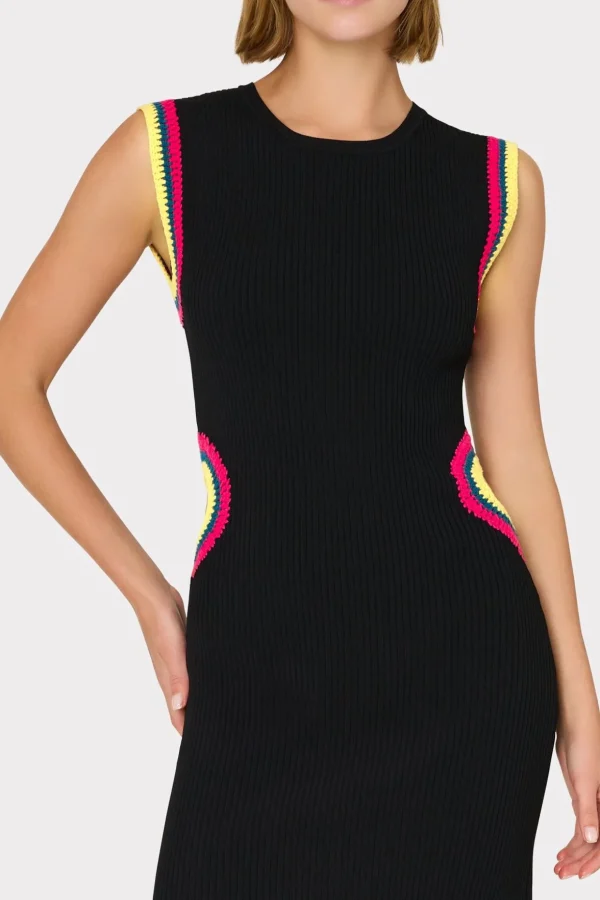 crochet_cut_out_mini_dres_2-4.webp Mini Dresses-MILLY Crochet Cut Out Mini Dress Black Multi