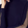 Sweaters & Knits-MILLY Crystal Racer Turtleneck Navy