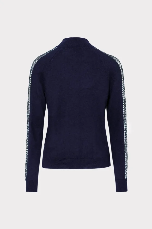 Sweaters & Knits-MILLY Crystal Racer Turtleneck Navy