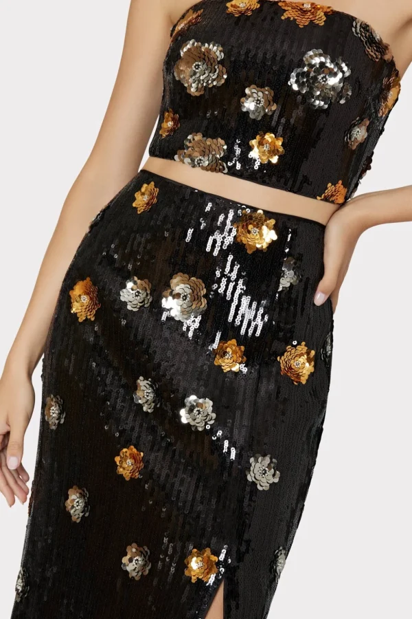 d_floral_sequins_straples_2.webp Tops-MILLY 3D Floral Sequins Strapless Top Black Multi