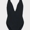Jumpsuits & Rompers-MILLY Deep Dive One Piece With Smocking Black