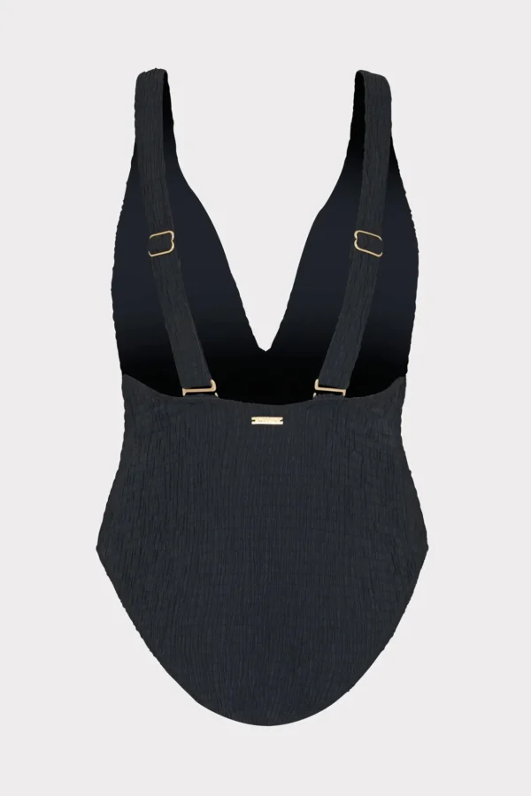 Jumpsuits & Rompers-MILLY Deep Dive One Piece With Smocking Black
