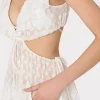 delilah_diamond_jacquard__2.webp Jumpsuits & Rompers-MILLY Delilah Diamond Jacquard Voile Coverup Dress White/Gold