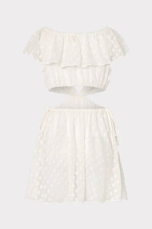delilah_diamond_jacquard__3.webp Jumpsuits & Rompers-MILLY Delilah Diamond Jacquard Voile Coverup Dress White/Gold