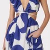 Jumpsuits & Rompers-MILLY Delilah Grand Foliage Dress Navy/White