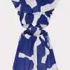 Jumpsuits & Rompers-MILLY Delilah Grand Foliage Dress Navy/White