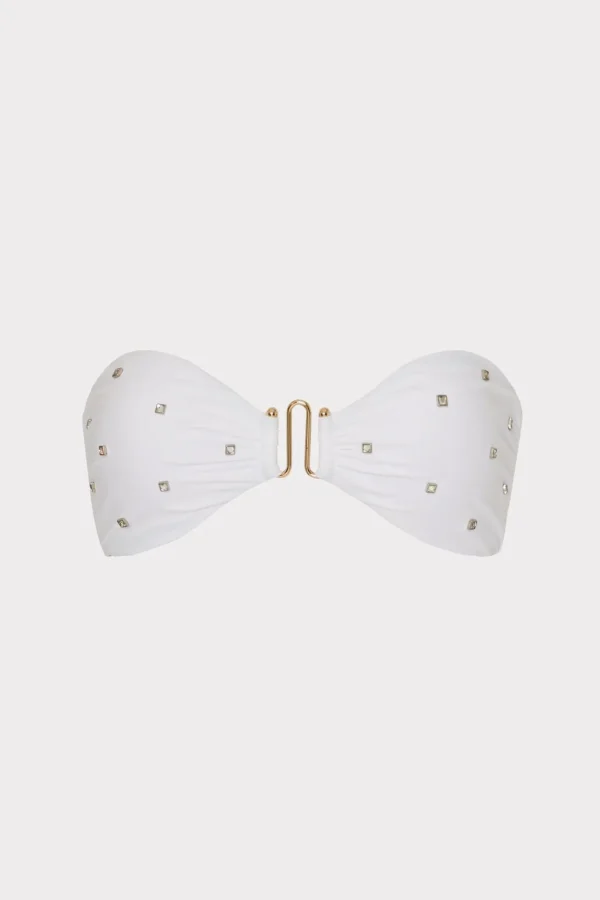 diamond_heat_set_bandeau__0.webp Jumpsuits & Rompers-MILLY Diamond Heat Set Bandeau Bikini Top White