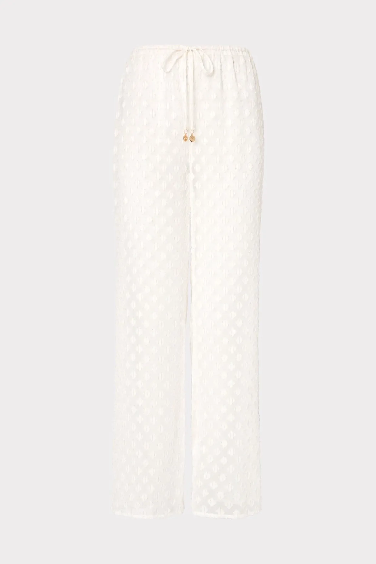 Cover-Ups-MILLY Diamond Jacquard Coverup Pants White/Gold