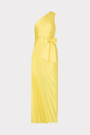 Guest Of Dresses-MILLY Estelle Satin Dress Yellow