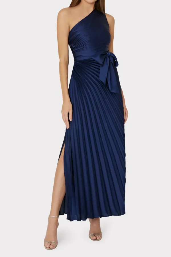 estelle_satin_dress_1-1.webp Jumpsuits & Rompers-MILLY Estelle Satin Dress Navy