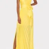 Maxi Dresses-MILLY Estelle Satin Dress Yellow